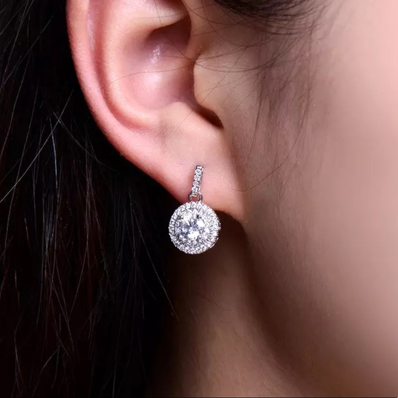 Silver plated CZ earrings - Picture 2 of 6